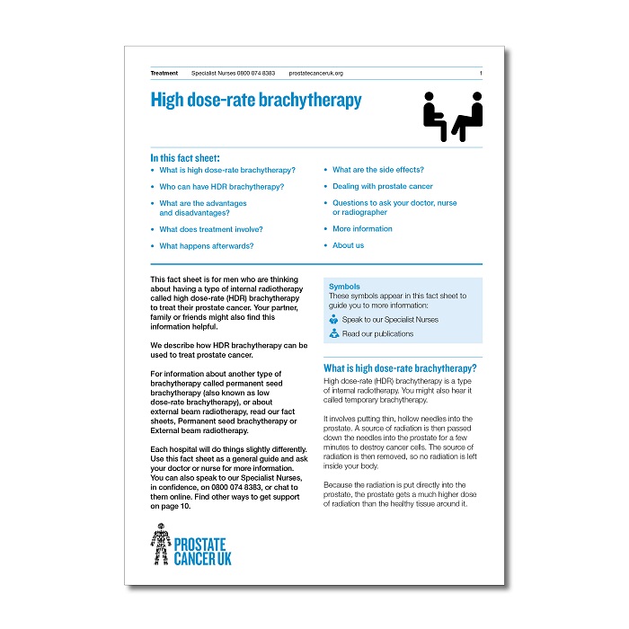 High doserate brachytherapy Prostate Cancer UK Shop